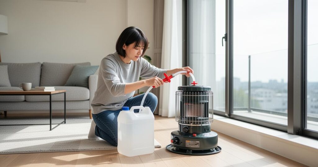 Mon expérience avec la pompe à siphon pour le remplissage de mon poêle à pétrole